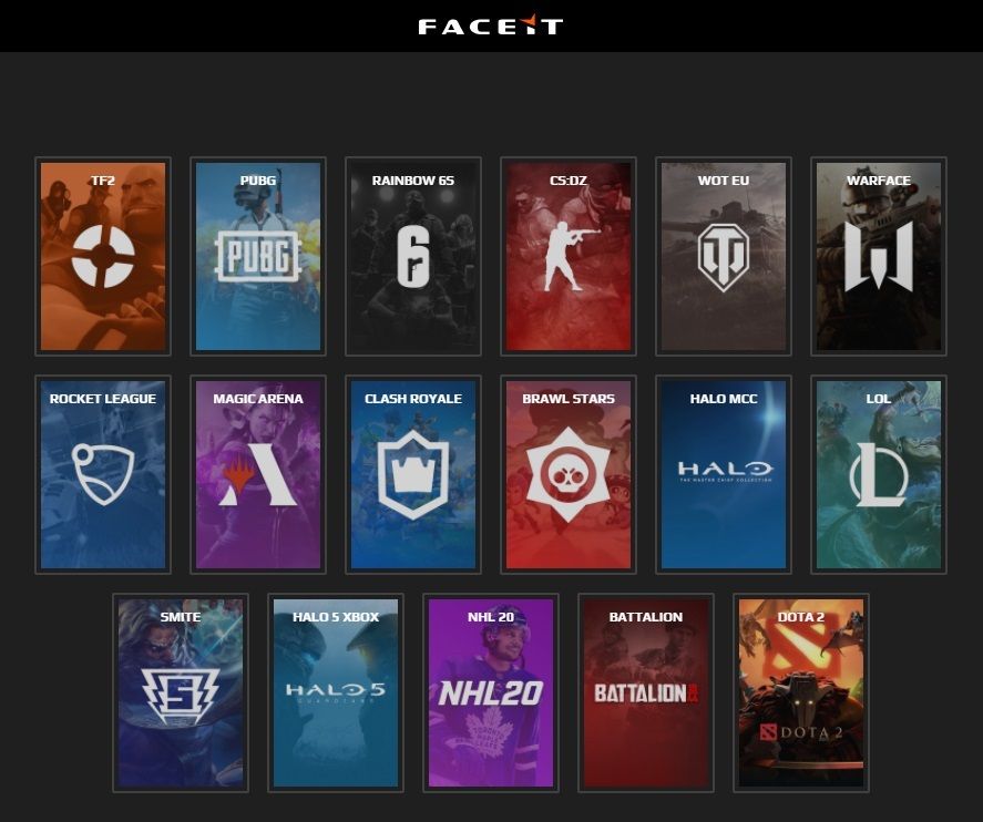 supported games faceit