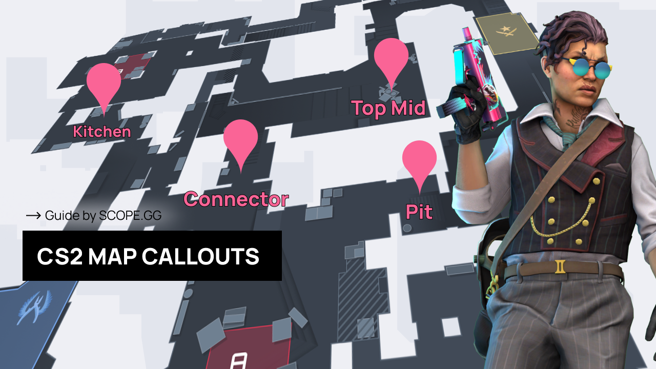 All CS2 Map Callouts - Ancient, Mirage, Anubis, Nuke, Overpass, Vertigo, Inferno & Dust2. Guide by SCOPE.GG